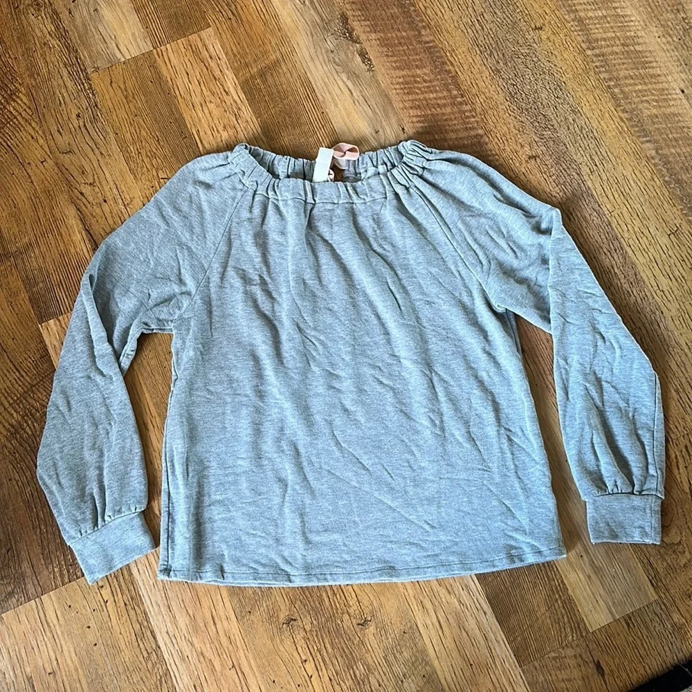 Sundry Grey Crewneck with Tie in the back D1